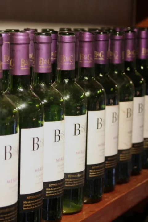 Bottles from the wine collection at Bistro Estrada in Granada, Nicaragua