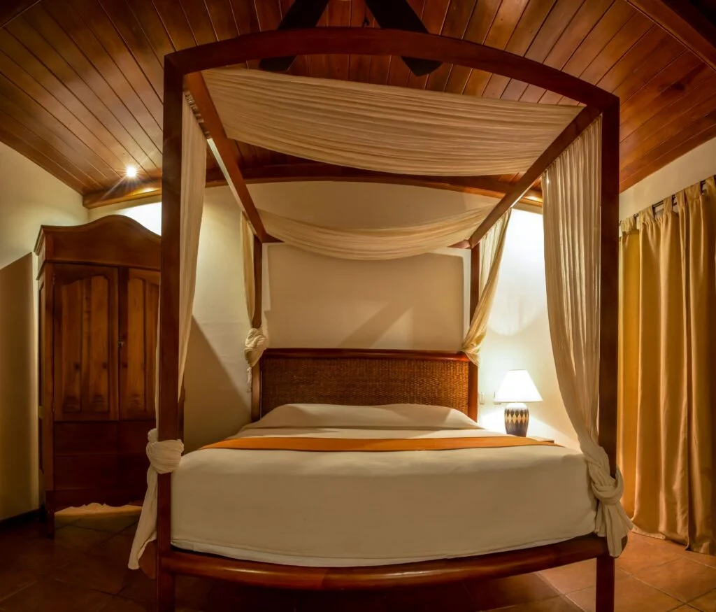 Lago Deluxe Room with king bed at Hotel Estrada in Granada, Nicaragua